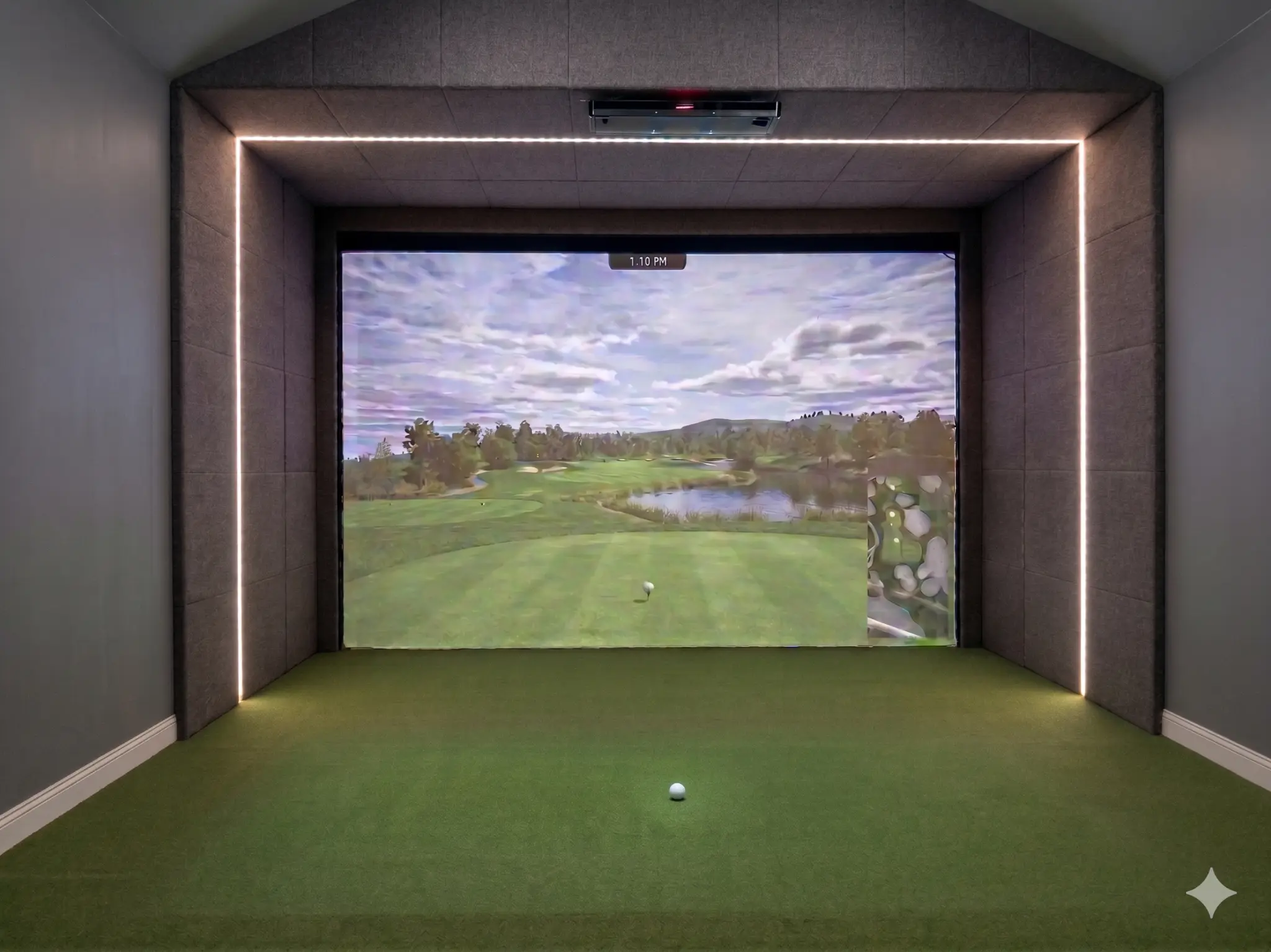 Approximate golf simulator room visualization for the Patrick Furey proposal